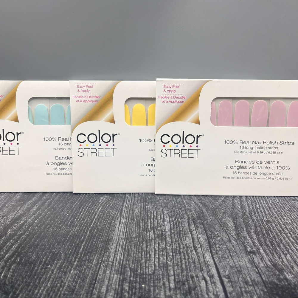 Color Street Blue Yellow Purple Easter Spring Pastel Lot of 3